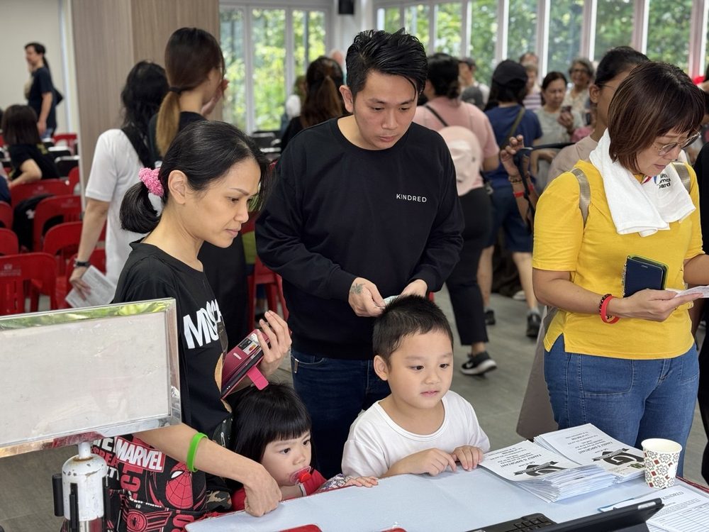Meeting families at a community outreach event